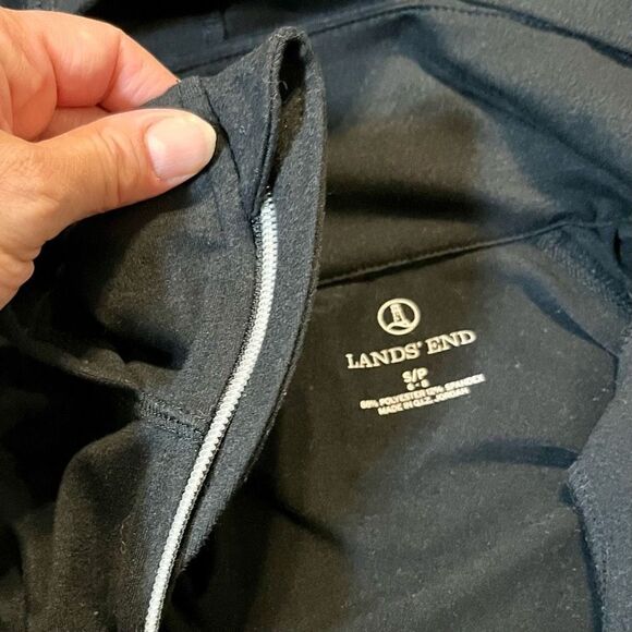 Lands End Women’s Black Hoodie Jacket Full Zip Up Small - Picture 7 of 13